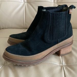 EL NATURALISTA Ankle Boots Sz 39 Black Suede “Kentia “ Block Heel